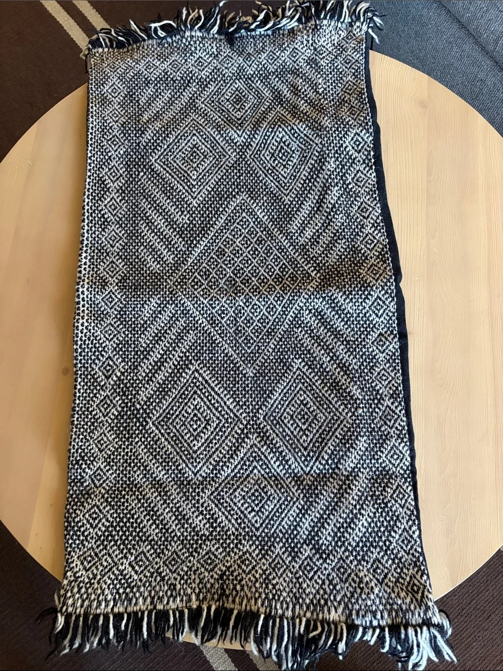 Restoration Hardware black & cream woven large lumbar pillow cover
